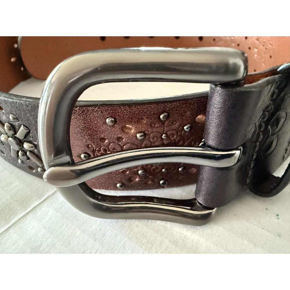 Fossil Patchwork Brown/tan/Black/Copper Patchwork Leather Belt Womens Size M